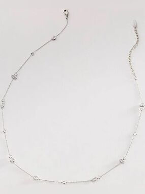 Anthropologie Small Crystal Necklace - NWT - Clear and Silver